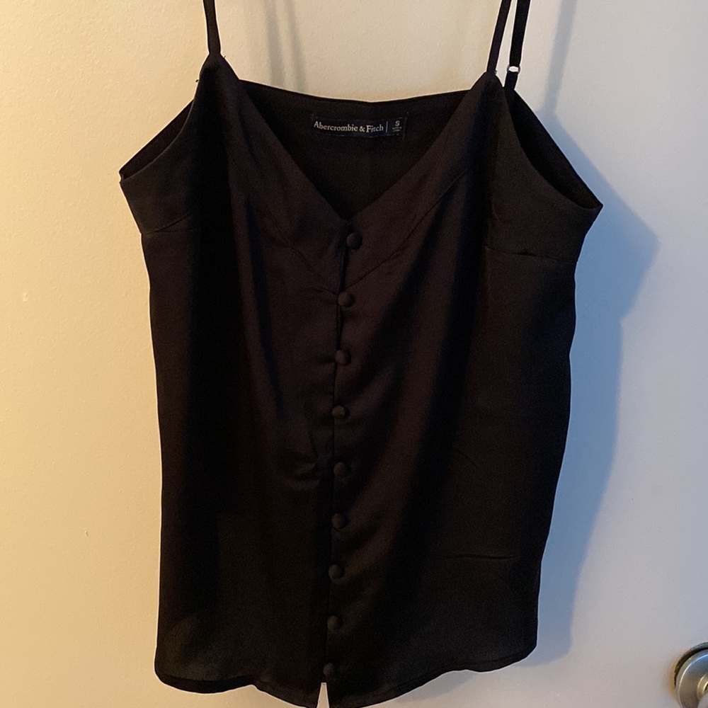 Black Abercrombie button tank top, size s